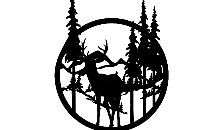 Cerf cercle arbre
