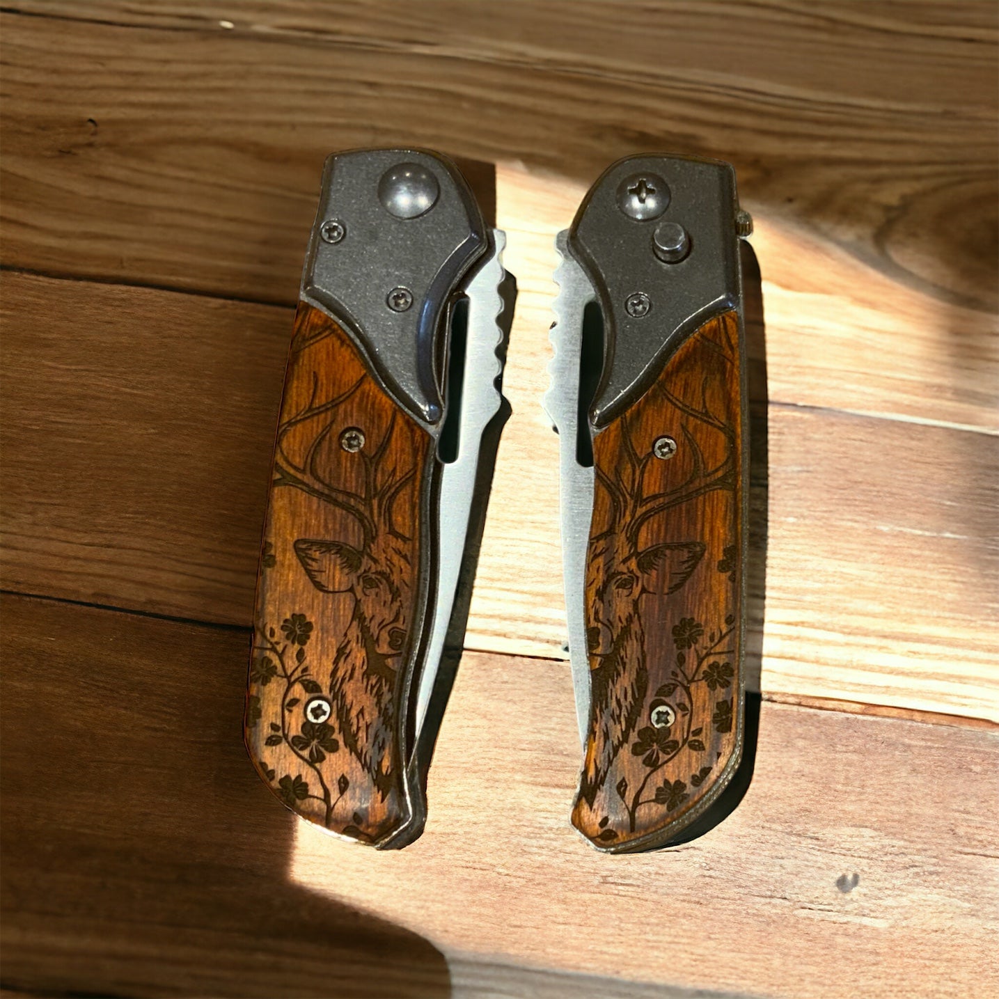 Couteau cran d'arrêt bois personnalisé