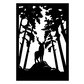 Cerf sur rocher avec  arbre