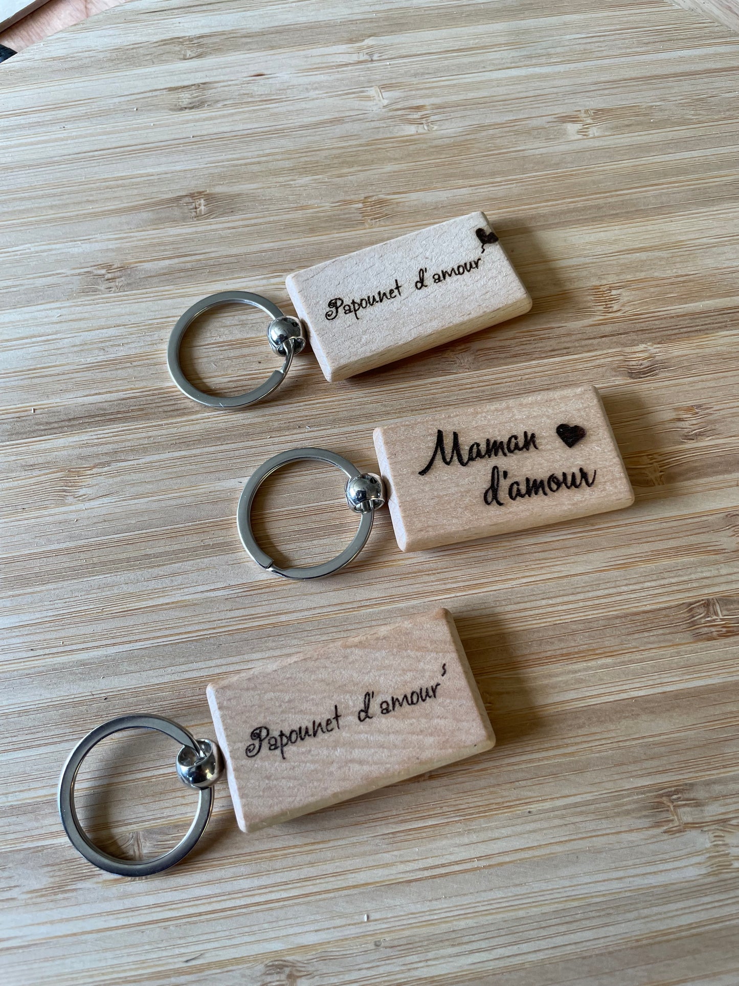 Porte clé en bois personnalisable