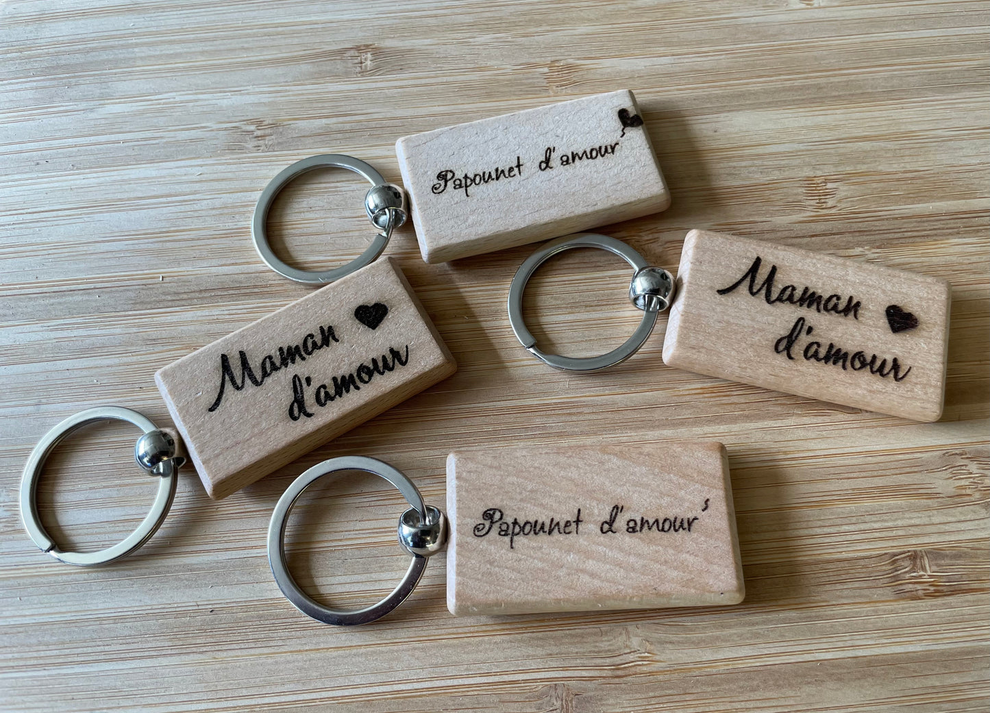 Porte clé en bois personnalisable