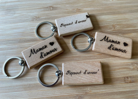 Porte clé en bois personnalisable