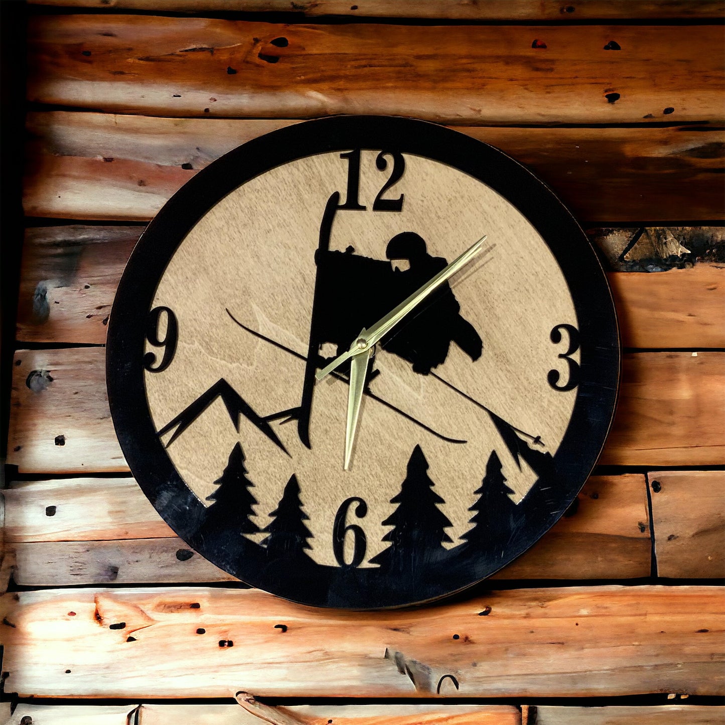 Horloge mural Skieur